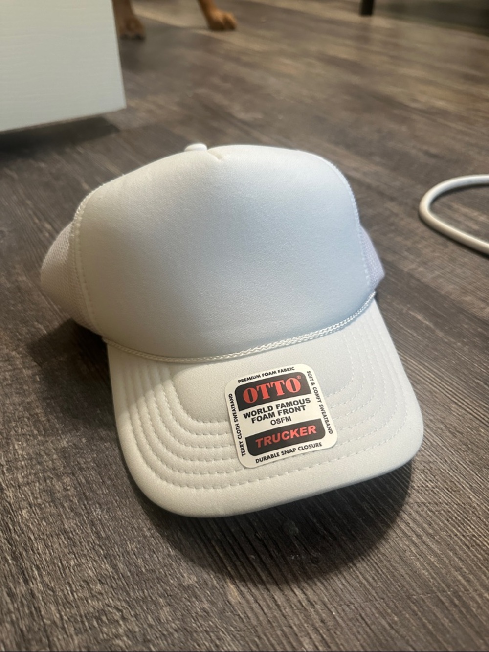OTTO White Foam Trucker Cap with Logo Patch